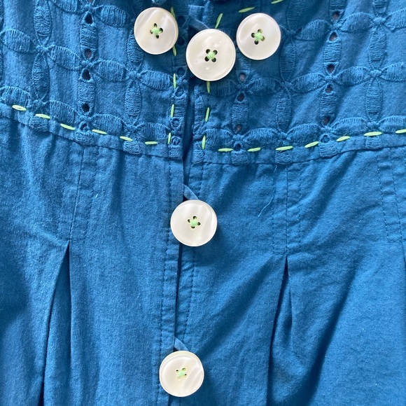 Nick & Mo teal boho jacket with eyelet detailing size large - Picture 5 of 8